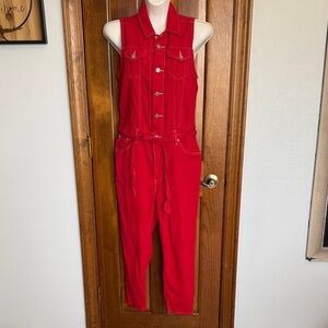 Levi's Bold Red Sleeveless Jumpsuit